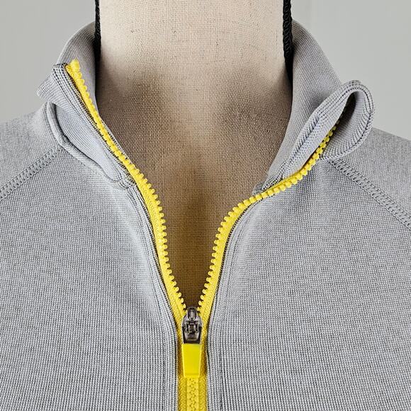 Fabletics Winnie Seamless Panel Track Jacket in Gray Yellow | Women's Small - Picture 15 of 16
